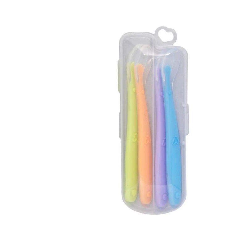 Papu Baby 4 Cucharas Papubaby De Silicón Colores Variados.