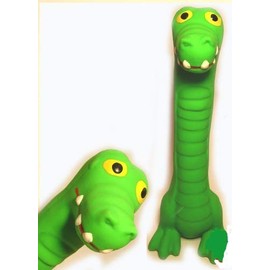 WANT CHEW 7" Latex Dog Squeaky Chewing Toys, Crocodile