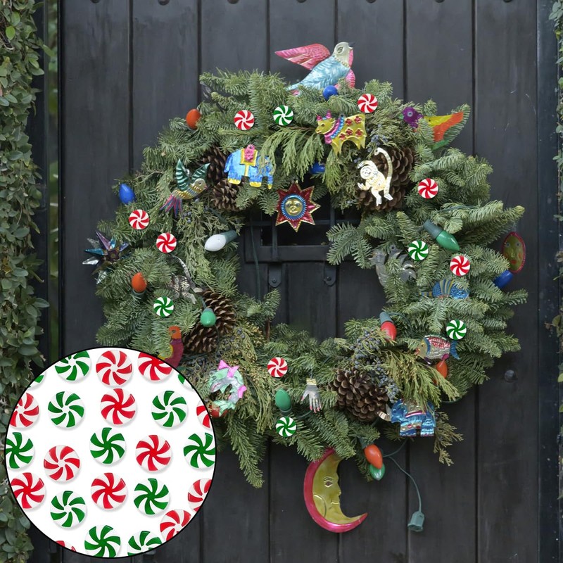 WELANE Christmas Candy Decor, 60 PCS Mini Red Green Christmas