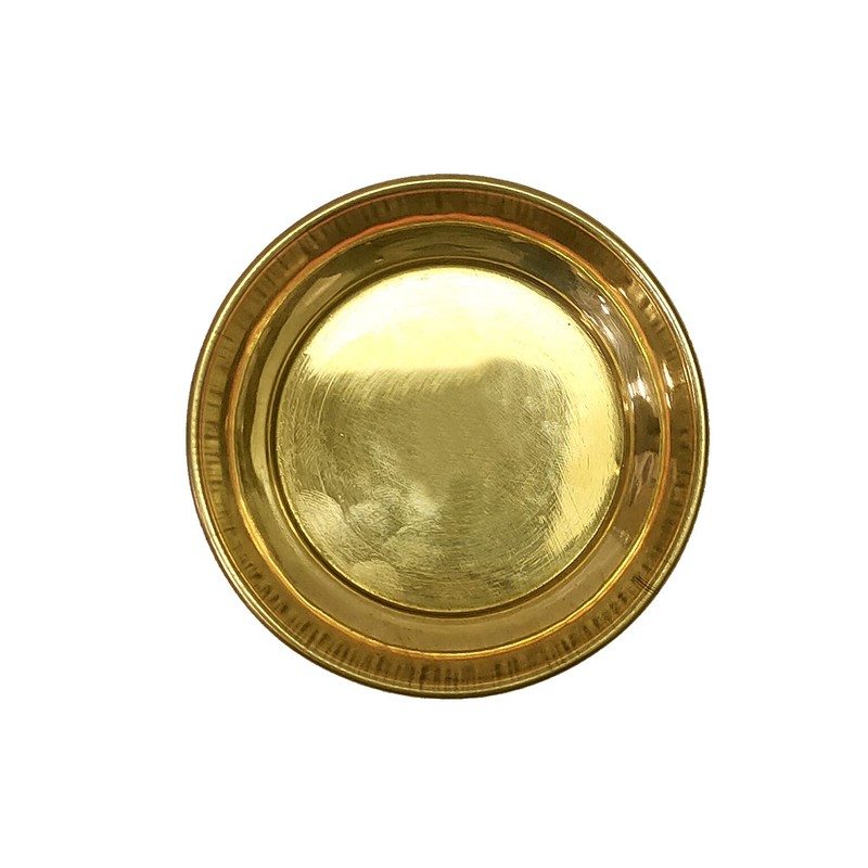SATVIK 6 Pc Set Pure Brass Pujan Prasad Bhog Thali