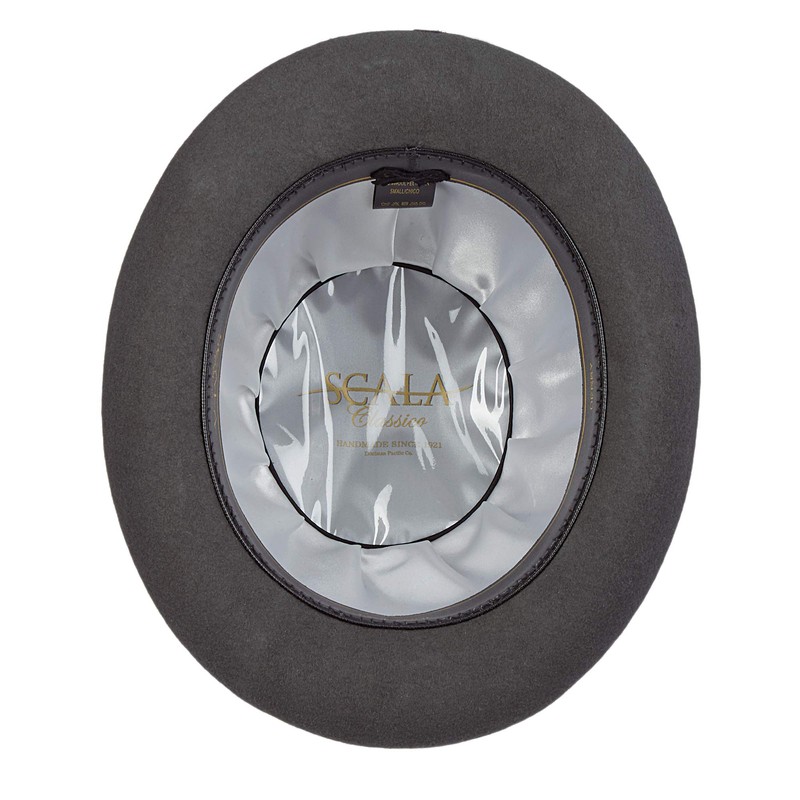 Scala Men's Wool Felt Derby Hat, Charcoal, Medium