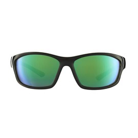 Bnus polarized sunglasses for men women shades w/corning glass lens green mirrored italy made (B7248-Black/Green Mirrored,Glass lens)
