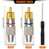 KUOQIY 6 PCS Gold Plated RCA Plug Audio Video Connector,