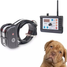 Justpet Wireless 2 in 1 Electric Dog Fence Containment System Rechargeable Shock Collar