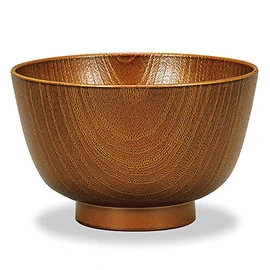 Yamanaka Lacquer M15997-4 Natural Range Kyoto Type Keyaki Heather Soup Bowl, Light Brown