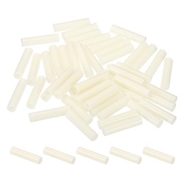 PATIKIL 4.2mm ID x 7mm OD x 30mm L Round Spacers Washers, 50 Pack ABS Plastic Standoff Gaskets for M4 Hardware Screws Bolts for 3D Printer Electrical Outlet, Beige