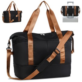 FIORETTO Designed for Ryanair Cabin Bags 40x20x25 Underseat Convertible Cabin Bag 45X36X20 for New Easyjet, Carry On Travel Weekend Overnight Duffle Hospital Bag Hand Luggage Bag for Women Men Black