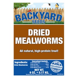 Backyard Seeds Dried Mealworms for Birds, Chickens (6 Ounces)