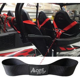 (PAIR) 4 Point - 5 Point Harness Strap (Universal Fitment) (Black)