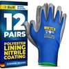 S&R Protective Gloves 12 Pairs with Nitrile Coating in XL/10,