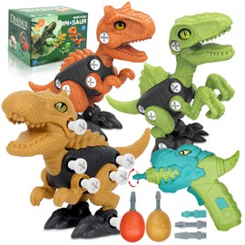 NORYOSE Dinosaur Toys for 3, 4, 5, 6, 7, 8 Year Old Boys, Take Apart Kids Toys with Electric Drill STEM Construction Building Educational Toys, Party Christmas Birthday Gifts for Boys Girls
