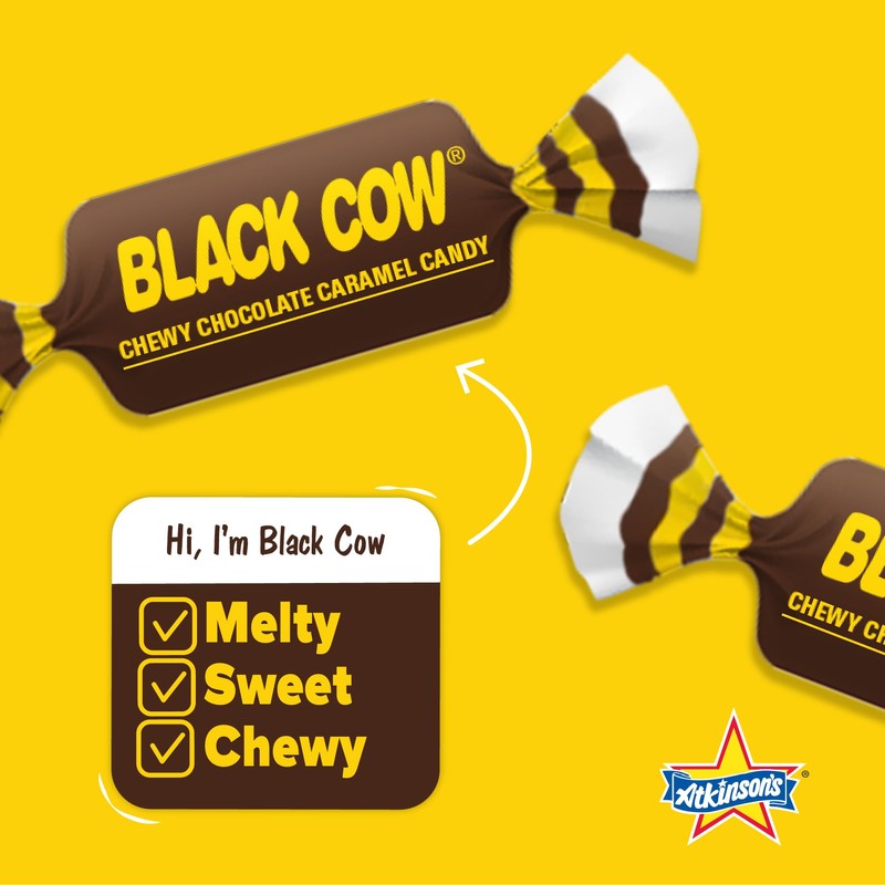 Black Cow Chocolate Caramel Candy, 2 Lbs. (Bite Size) by