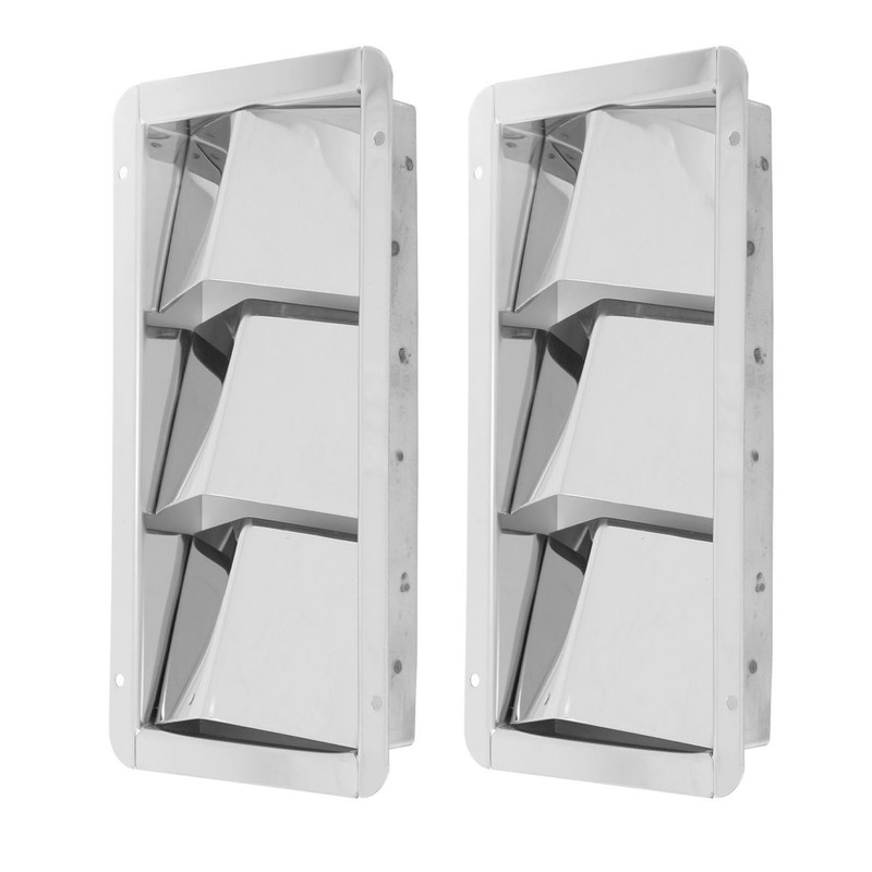 Pair Marine Air Vent Cover 3 Slots 210x110mm Rectangle Louver