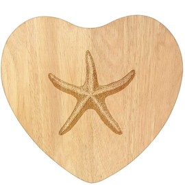 'Single Starfish' Wooden Heart Shaped Chopping/Cutting Board (WB00085242)