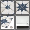 The Tiles Plaza Encaustic Peel and Stick Backsplash, Blue Star