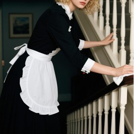 White Waist Apron White Cosplay Waist Apron Party Cosplay Costumes Dress Accessory Kitchen Party Favors Maid Half Apron for Women Girls