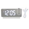 Projection Alarm Clock USB Rechargeable White Light Snooze Function Adjustable
