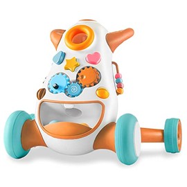 KÜB Interactive Baby Push Walker | Orange | Locking Wheels | Safe & Stable Design | Activity Walker | Baby Walker Toy | Toddler Push Toy | Learning Walker Toy | Infant Toys