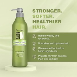 Recamier SalonIn Pro Keratin Ultra Force Shampoo For Damaged Hair Bad Habits | Champu Cabello Muy Maltratado 33.8 Ounces 1000 Mililiter