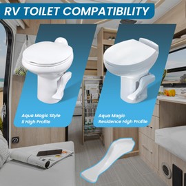RV Toilet Foot Pedal Compatible with Thetford Aqua Magic Style II and Residence High Profile Camper Toilet Flush Pedal with Flange Seal Gasket Kits Replaces 42067