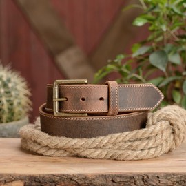 Bullhide Belts Mens USA Made Leather Belt for Casual 1.50" Wide,