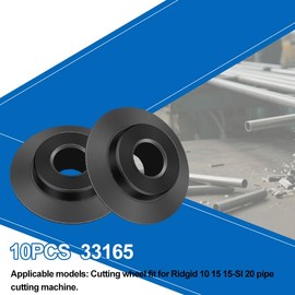10Pcs 33165 Pipe Cutter Replacement Wheel Fits For Ridgid E1240 10/15/15-SI/20 Pipe Cutter,Tubing Cutter Replacement Wheel,Black