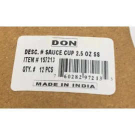 Don 2.5 Oz. Stainless Steel Sauce Cups Lot of 60 Dipping, Condiment New