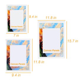 Aulivra 9 Packs Canvas Panels, Kids Acrylic Canvas Board, Art Canvases for Acrylic Painting, Artist Blank Canvas Cardboard, 100% Cotton for Oil Paint & Wet Art Media