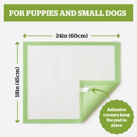 Pogi’s Puppy Pads with Sticky Tabs – Medium, Super Absorbent, Odor Blocking, 40-Count (18x24in)