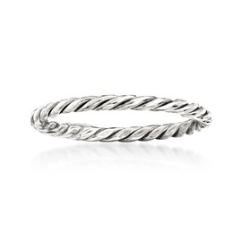 Ross-Simons 18kt White Gold Roped Ring. Size 7