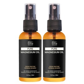 Slo-Brew Pure Magnesium Oil Spray,  Extra Strength Recovery, Muscle Relief & Better Sleep, Sourced from Ancient Permian Seabed, Body Care Comfort:_2 Bottles