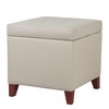 Adeco 18" PU Storage Ottoman, Upholstered Square Faux Leather Foot