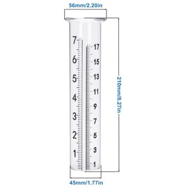 ZIXIANGKEJI 1pc 7in Garden Glass Rain Gauge for Yard Garden Outdoor Home(K89-2)