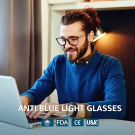 Cyxus Blue Light Blocking Glasses Anti Glare UV Fliter Anti Eye Square Frame Eyewear Computer Glasses Lightweight TR90 (0-Black)