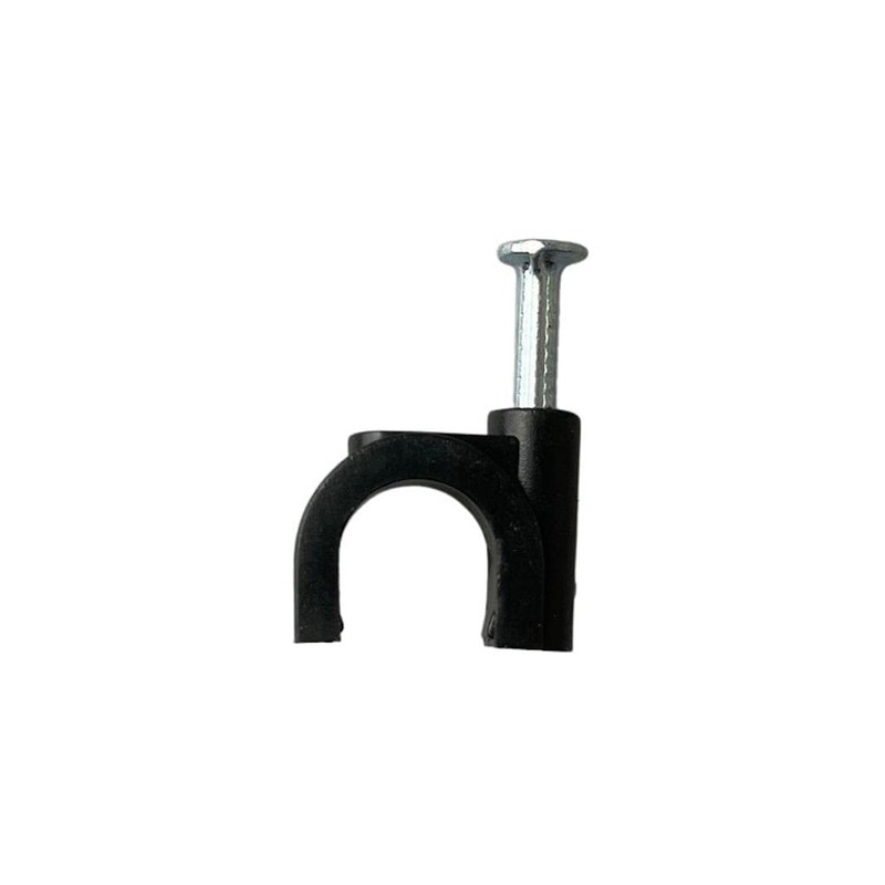 500 x 9mm Black K Type Round Cable Clips