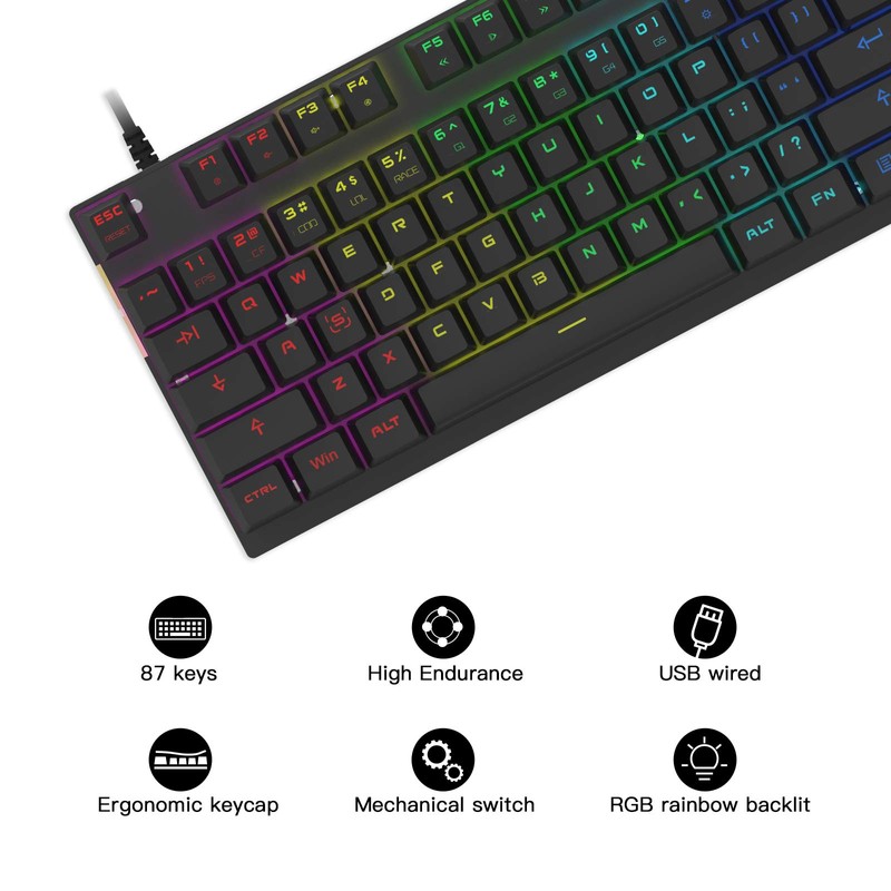 MOTOSPEED Professional Gaming Mechanical Keyboard RGB Led Backlit Wired with