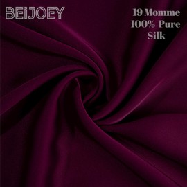 BEIJOEY 100% Mulberry Silk Pillowcase Set of 2 for Hair and Skin,with Hidden Zipper,Both Sides 19 Momme 600 Thread Count Natural Silk Pillow Cover,Soft Breathable Smooth (Burgundy, King 20''x36'')