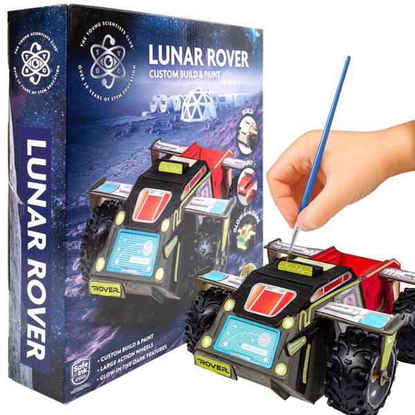The Young Scientists Club Lunar Rover, Custom Build & Paint Models of NASA Space Explorers, Wooden 3D Puzzle, Science Kit, STEAM Craft Kits for Kids, Space Toys for Kids 8-10