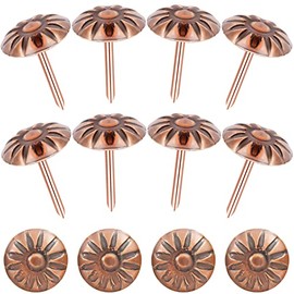 500 Pcs Antique Brass Daisy Decorative Nails, Gold Brass Upholstery Tacks Nails Furniture Nails for Sofa,Crafts,Furniture, Hardware Tool,11 x 16cm, Brown