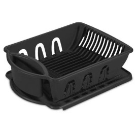 Sterilite Brand New Sterilite 2-Piece Ultra Sink Tabletop Dish Rack Drainer Set, Black