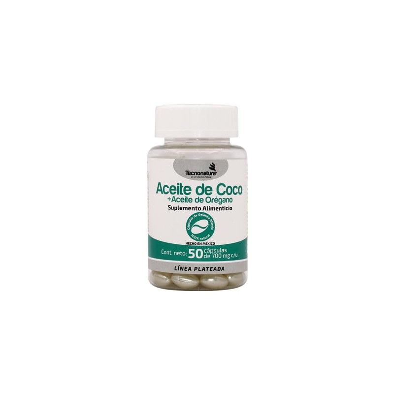 Aceite de Coco+aceite de Oregano C/50 Softgel (Capsulas) Tecnonatura