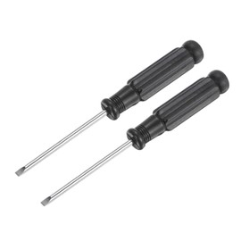 sourcing map Mini Slotted Screwdriver, 2.5mm Flat Head with Black Handle for Small Appliances, 2 Pcs