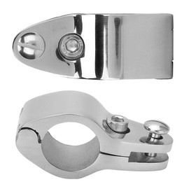 Stainless Steel Hinged Tube Clamp 25Mm-For Herraje Bimini-2pcs Marine Jaw Slides Stainless Steel Boat Marine Hinged Upper Jaw Slide Hardware Fittings Bimini Top Hinge Rail Mount(20mm)