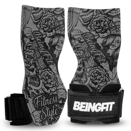 Beingfit Power Grip, Muscle Training, Gym, Grip Strength Grip, Muscle Training Goods, Gloves, Set of 2, Unisex, Training Gear, Deadlift, Black Edge