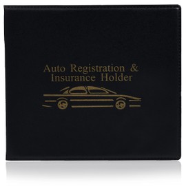 Andalus Auto Registration & Insurance Card Holder Pack of 2, Waterproof Essential Car Registration Holder with Hook & Velcro Closure, Perfect for Every Vehicles Glove Boxes (Brown - 5 1/8" x 4 5/8")