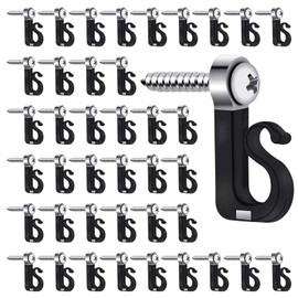 HuyxyTec Q-Hanger Screw Hooks, 40 Pack Outdoor Indoor Light Holder Hooks with Drill Bit Q-Hanger Hooks for Easy Release Outdoor LED Light String