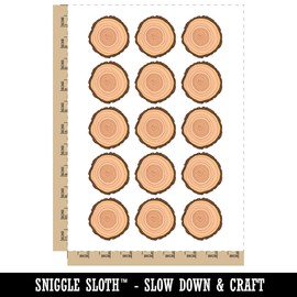 Hand Drawn Tree Rings Doodle Temporary Tattoo Water Resistant Fake Body Art Set Collection - 15 2" Tattoos (1 Sheet)