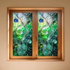 Privacy Window Film Stained Glass Window Blue Green Wave Decorative