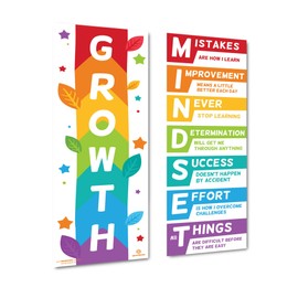 Sproutbrite Growth Mindset Classroom Decorations - Banner Posters for Teachers - Bulletin Board and Wall Decor for Pre School, Elementary and Middle School
