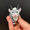 3D Printed Goat Figurine Desk Buddy - Color: Long Horn